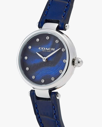 Coach 14503535 Park Women’s Watch | Navy Blue Dial Blue Leather Strap | Swarovski Crystal Analog Luxury Watch