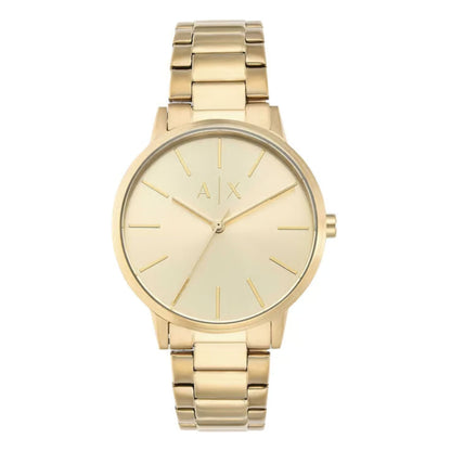 Armani Exchange AX2707 Cayde Men’s Watch | Gold Dial Stainless Steel Bracelet | 42mm Analog Luxury Watch
