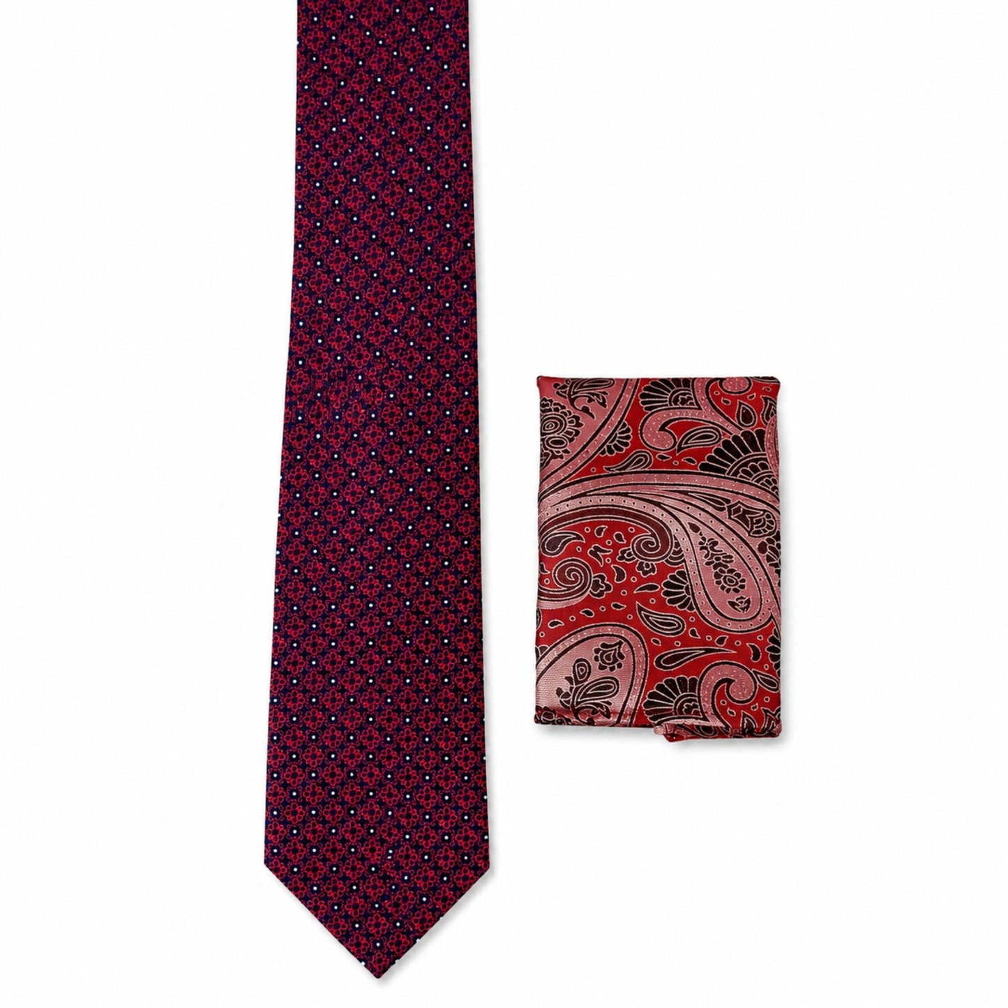 BlackBerry Premium Tie, Pocket Square & Cufflink Combo - Maroon