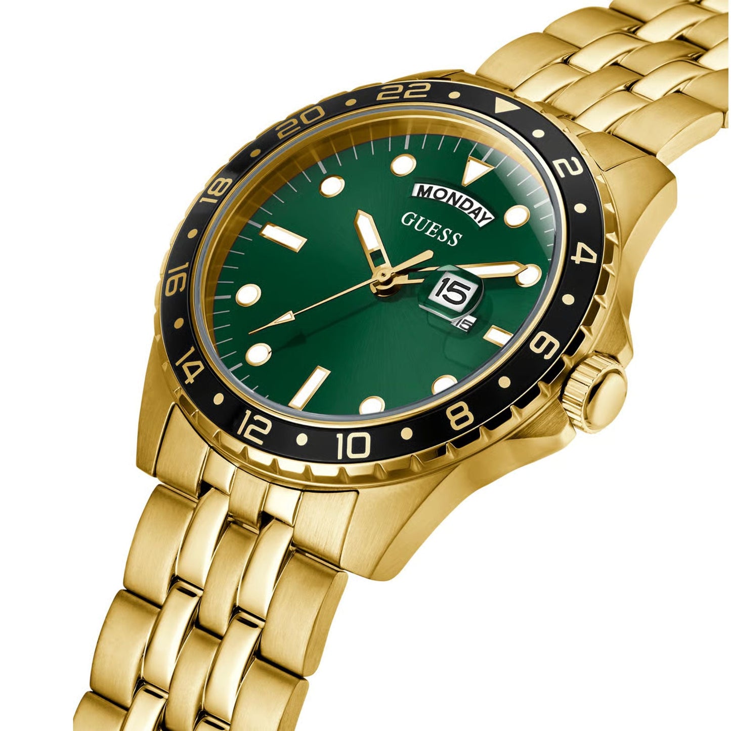 GUESS GW0220G2 Men’s Watch | Black Dial Gold-Tone Stainless Steel | 44mm Analog Luxury Watch