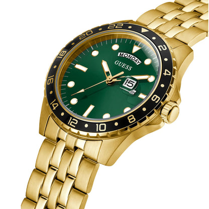 GUESS GW0220G2 Men’s Watch | Black Dial Gold-Tone Stainless Steel | 44mm Analog Luxury Watch
