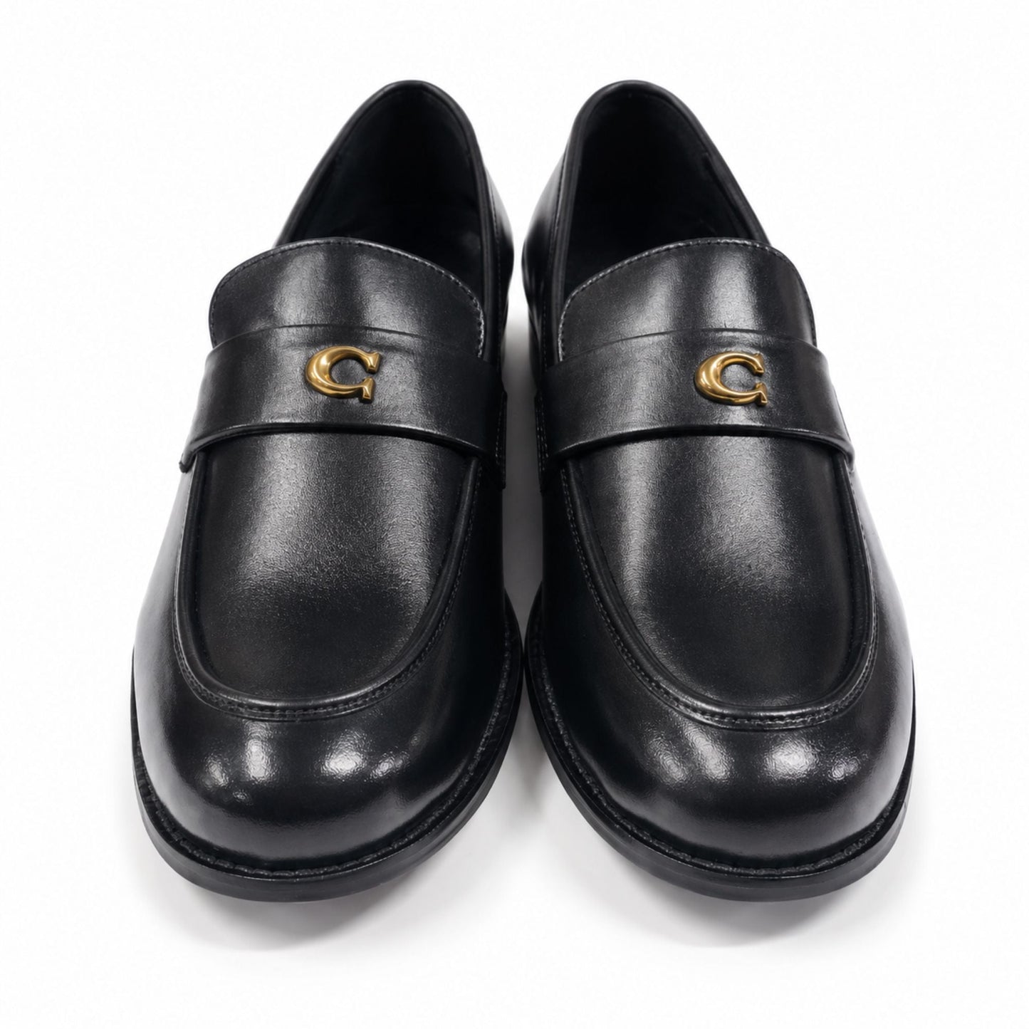 COACH Men’s Premium Leather Loafers - Black