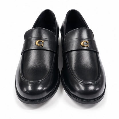 COACH Men’s Premium Leather Loafers - Black