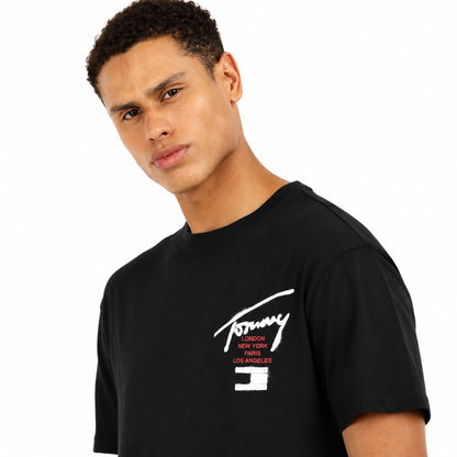 TOMMY HILFIGER Regular Graffiti Sign T-Shirt - Black