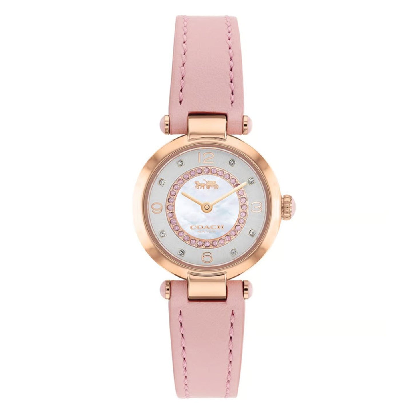 Coach 14503896 Cary Women’s Watch | Mother of Pearl Dial | Pink Leather Strap 26mm Luxury Analog Watch