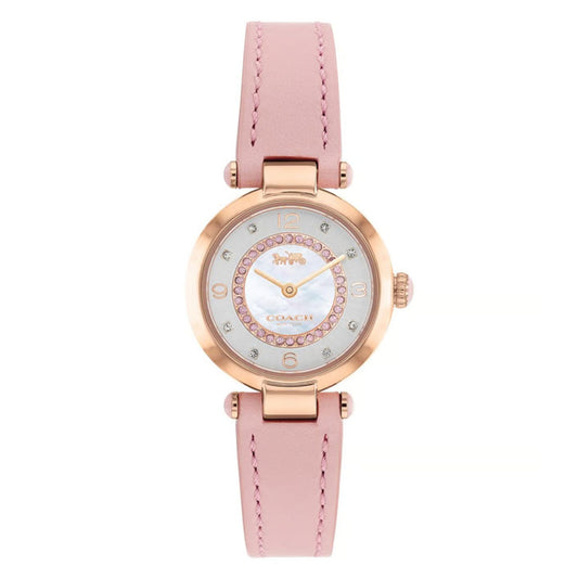 Coach 14503896 Cary Women’s Watch | Mother of Pearl Dial | Pink Leather Strap 26mm Luxury Analog Watch