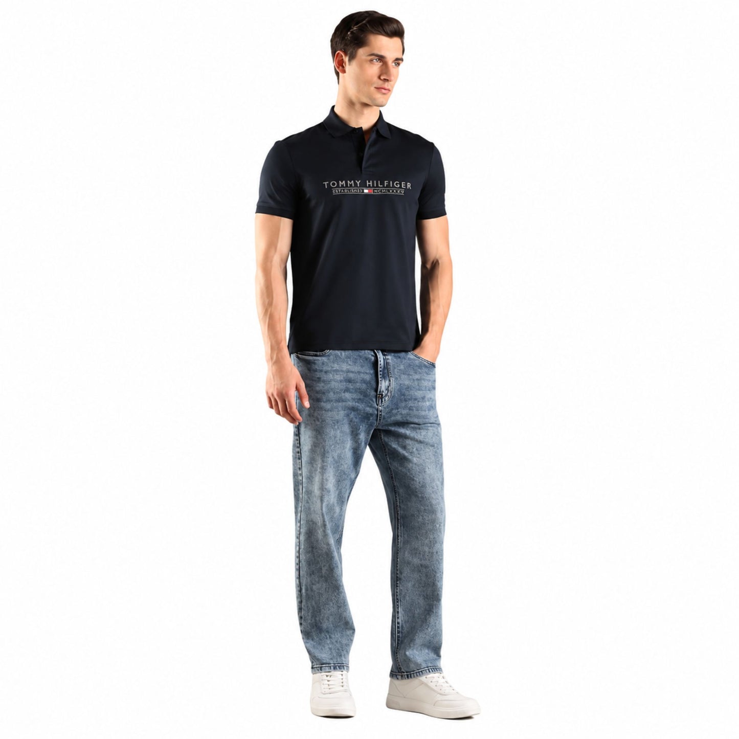 Tommy Hilfiger Men’s Regular Fit Polo T-Shirt - Desert Sky