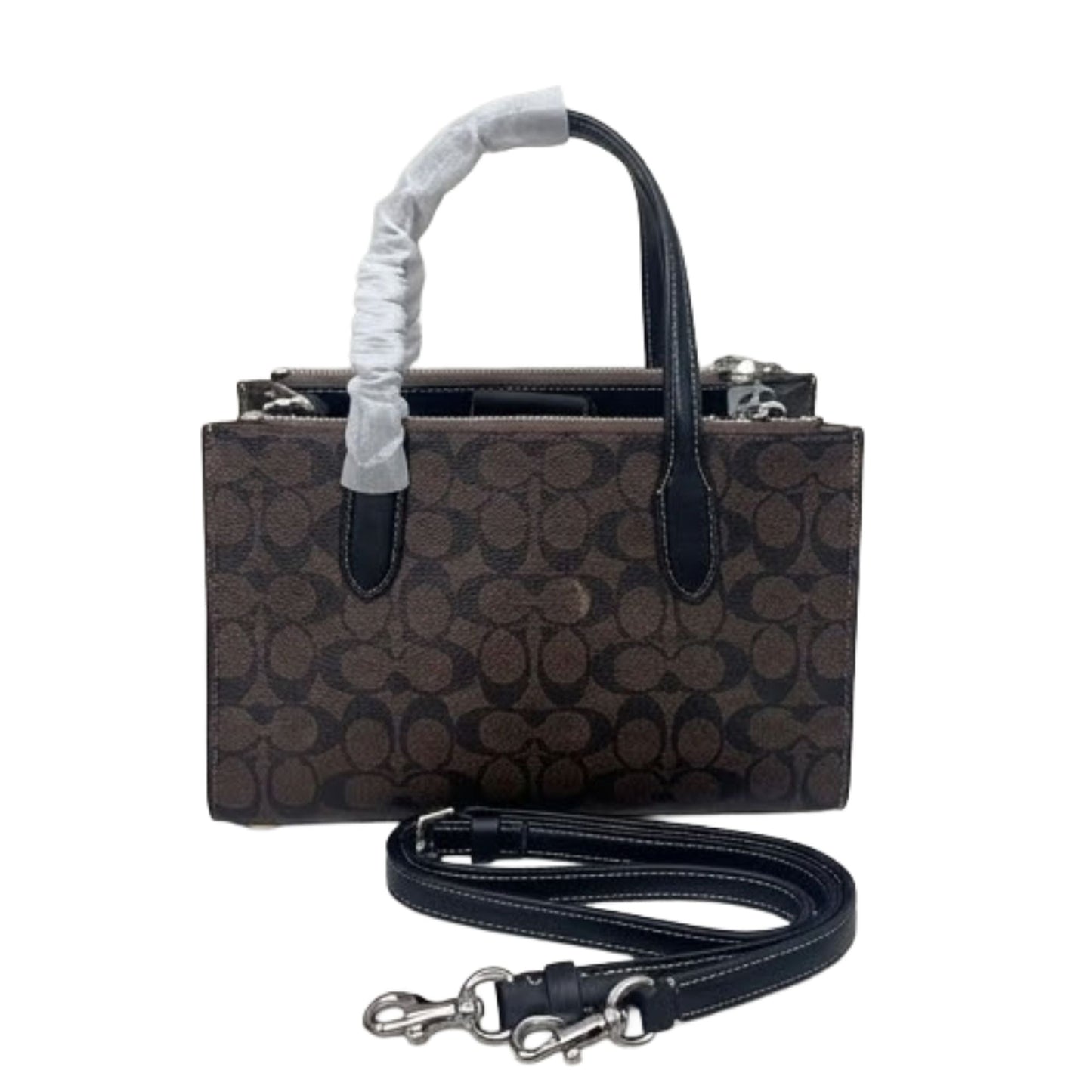 Coach Mini Tote Bag in Signature Canvas | Compact Zip Top Handbag for Women