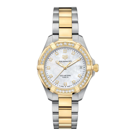 TAG Heuer WBD1323.BB0320 Aquaracer Women’s Watch | Two-Tone Gold Steel 32mm Swiss Luxury