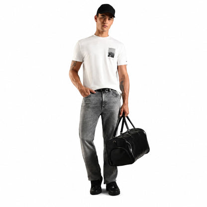 TOMMY HILFIGER Logo Regular Fit Cotton T-Shirt - Ecru
