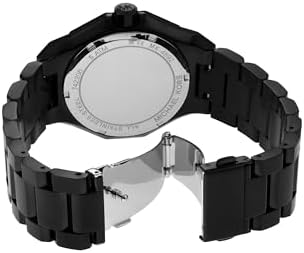 Michael Kors MK4692 Raquel Women’s Watch | Silver Dial Black Stainless Steel Bracelet | Rectangular Analog Luxury Watch