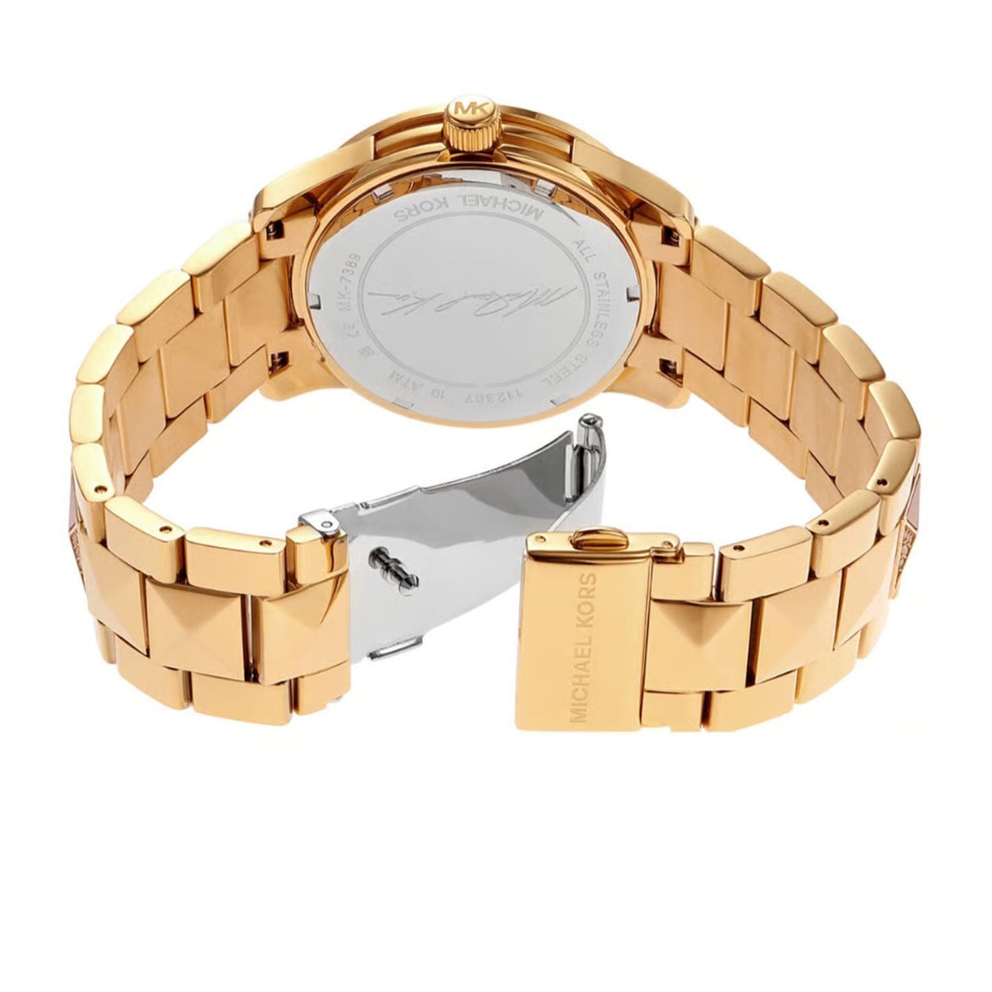 Michael Kors MK7389 Runway Pavé Women’s Watch | Tiger’s Eye Dial Gold-Tone Stainless Steel | Luxury Designer Watch