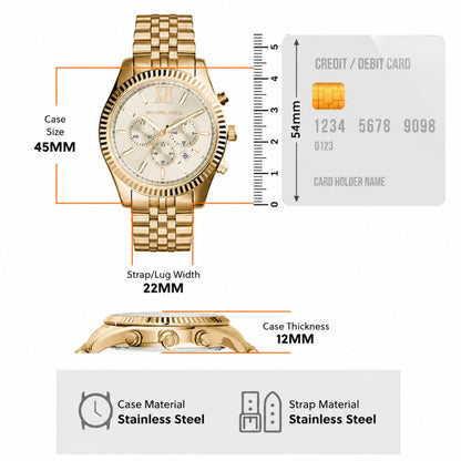 Michael Kors Lexington Chronograph Gold Watch for Men MK8281