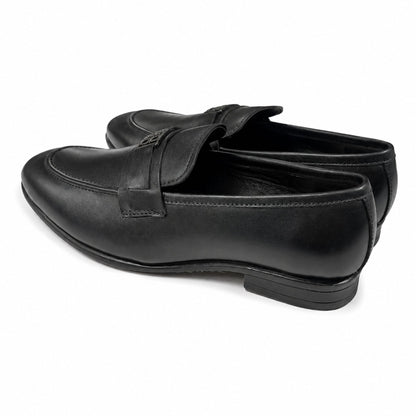 ROSSO BRUNELLO Premium Slip-On Formal Loafers for Men - Black