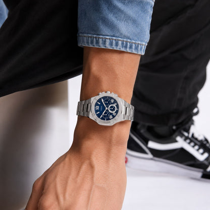Guess Blue Dial Stainless Steel Analog Watch for Men - GW0572G1
