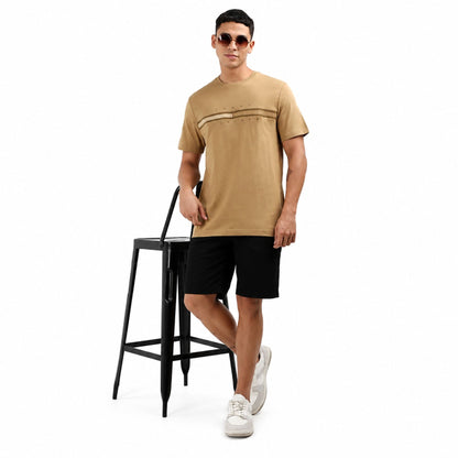 TOMMY HILFIGER Chest Flag Insert Cotton T-Shirt - Pinecone Tan