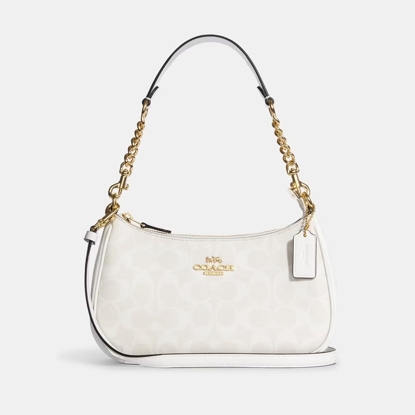Coach Teri White Signature Canvas Shoulder Bag