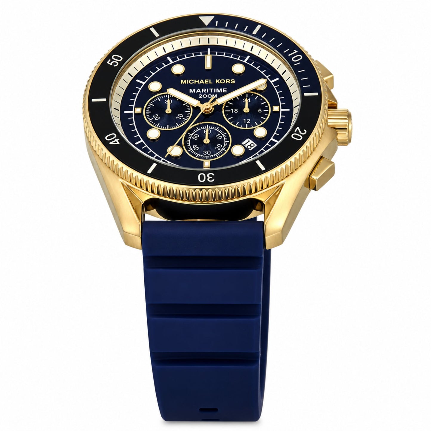 Michael Kors Maritime Blue Silicone Chronograph Watch Men - MK9205