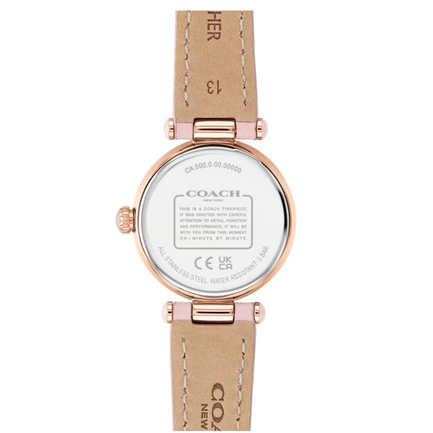 Coach 14503896 Cary Women’s Watch | Mother of Pearl Dial | Pink Leather Strap 26mm Luxury Analog Watch
