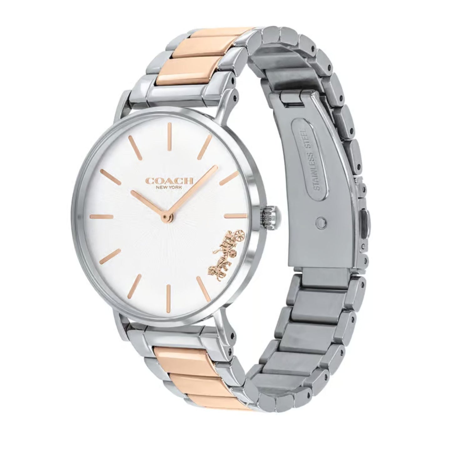 Coach Perry 14503346 Women’s Two-Tone Watch | Gold & Silver Stainless Steel | Minimal Analog Luxury Timepiece