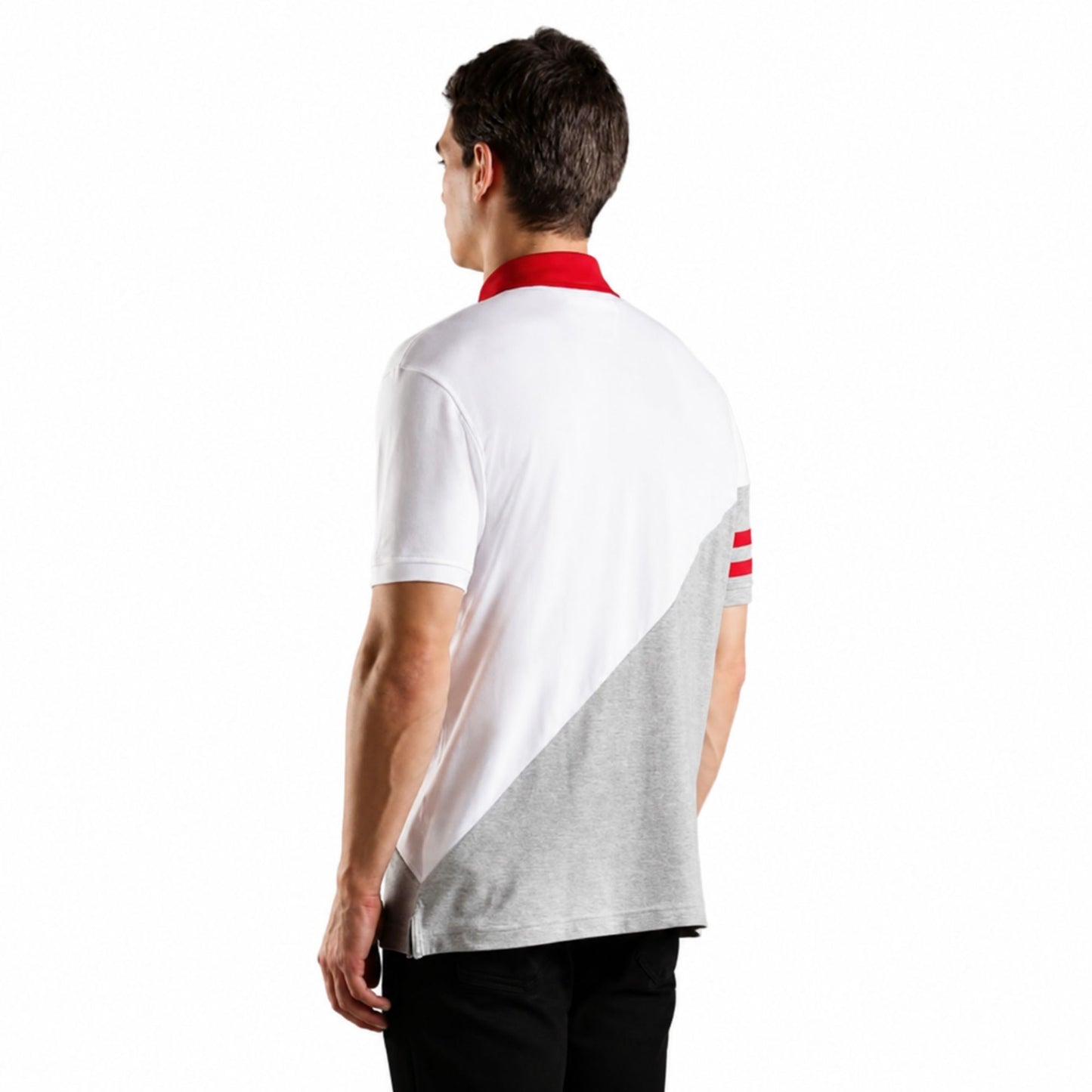Tommy Hilfiger Men’s Colorblock Pure Cotton Polo T-Shirt - Grey
