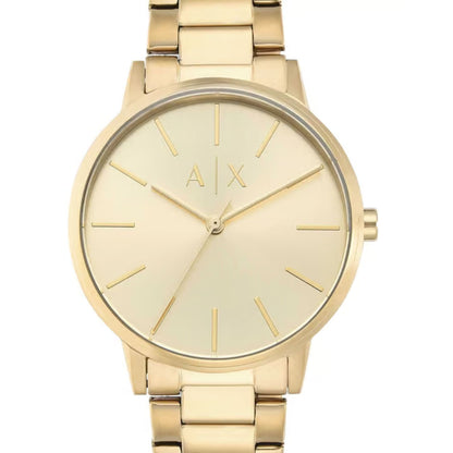Armani Exchange AX2707 Cayde Men’s Watch | Gold Dial Stainless Steel Bracelet | 42mm Analog Luxury Watch