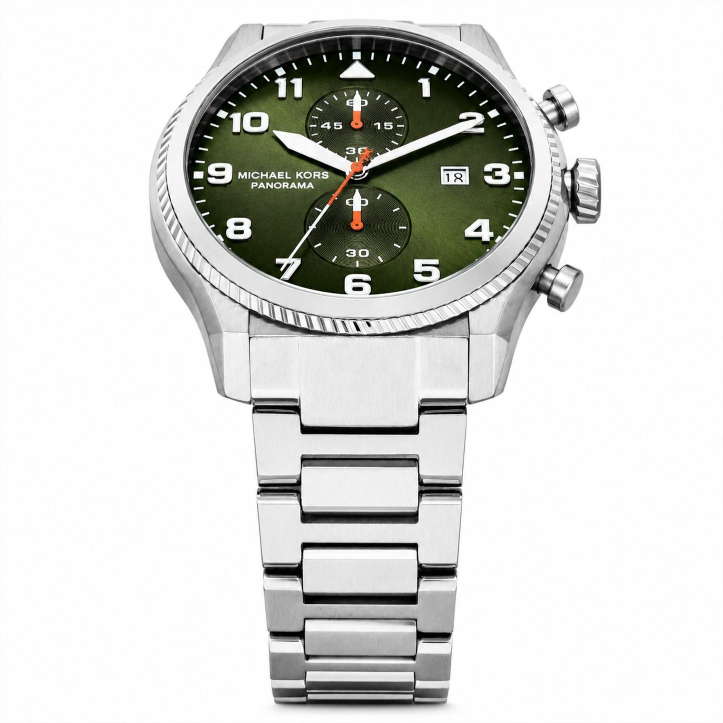Michael Kors Panorama Green Dial Chronograph Watch Men - MK9196