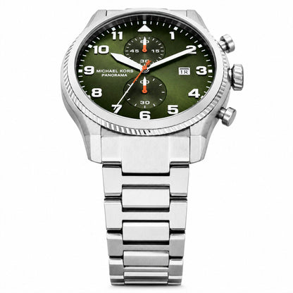 Michael Kors Panorama Green Dial Chronograph Watch Men - MK9196