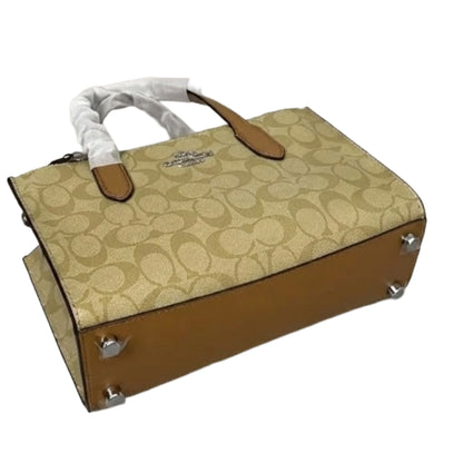 Coach Mini Tote Bag in Signature Canvas | Compact Zip Top Handbag for Women