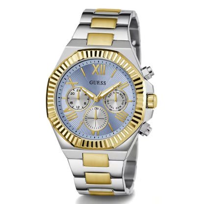 GUESS GW0703G3 Equity Men’s Watch | Blue Dial Two-Tone Multifunction | 44mm Stainless Steel Luxury Watch