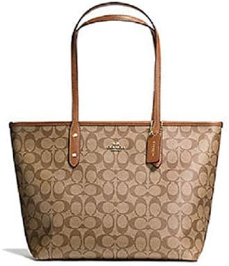 Coach City Zip Tote Bag F36876 in Signature Coated Canvas – Women’s Luxury Shoulder Handbag