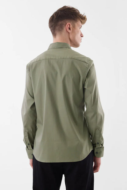 Snitch Men Olive Slim Fit Stretch Luxe Casual Shirt for Men