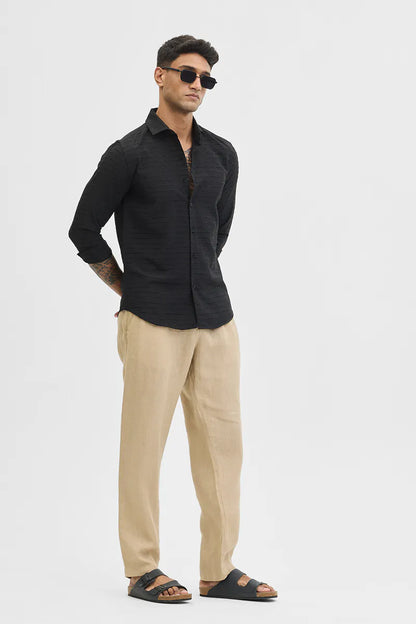 Snitch Men Black Crush Slim Fit Casual Shirt for Stylish Everyday Wear