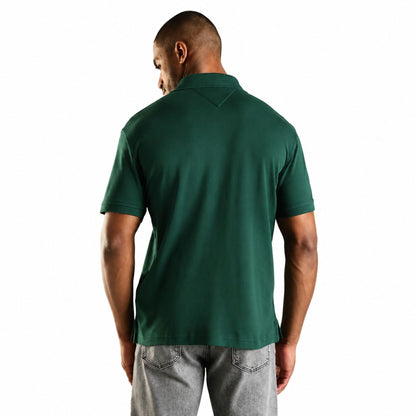 Tommy Hilfiger Men’s Printed Pure Cotton Polo T-Shirt - Green