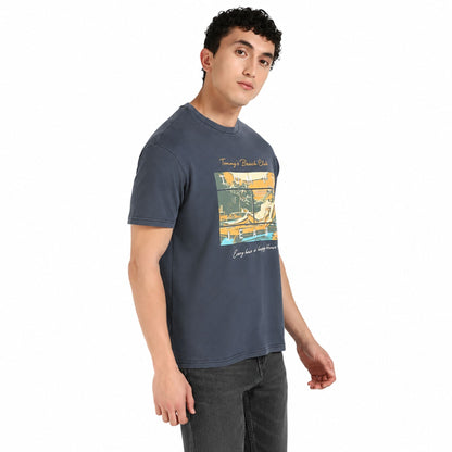 TOMMY HILFIGER Relaxed Fit Beach Club Graphic T-Shirt - Navy
