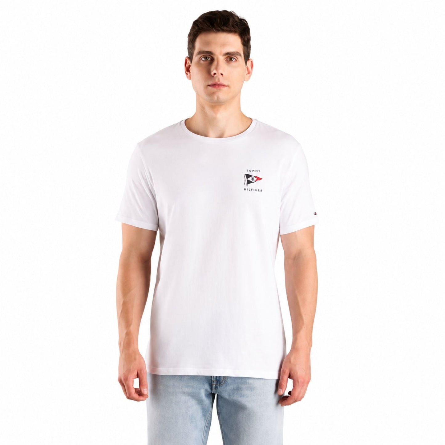 TOMMY HILFIGER Men Graphic Print Pure Cotton T-Shirt - White