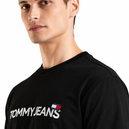 TOMMY HILFIGER Solid Regular Fit Cotton T-Shirt - Black