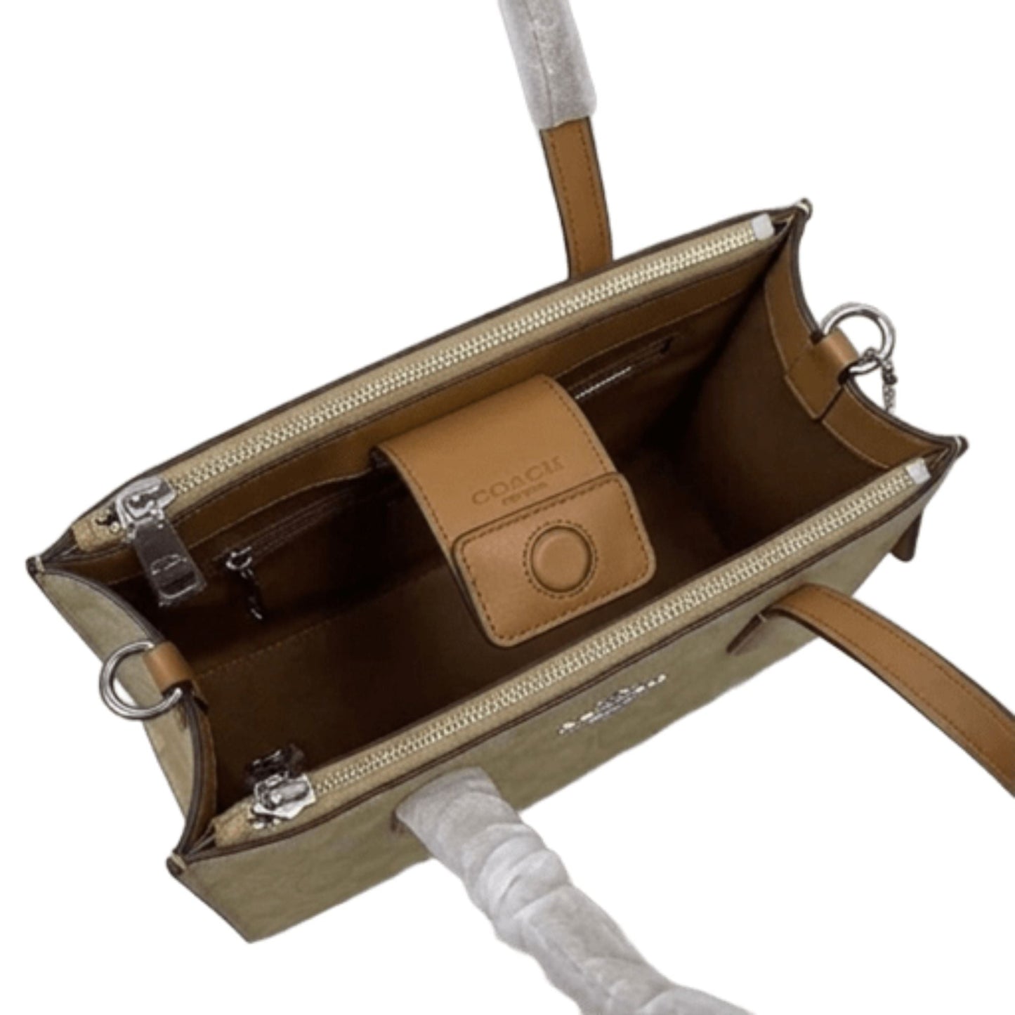 Coach Mini Tote Bag in Signature Canvas | Compact Zip Top Handbag for Women