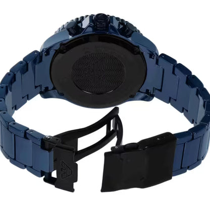 Emporio Armani AR70009 Men’s Chronograph Watch – Blue Dial, Ceramic Strap, 43mm Quartz