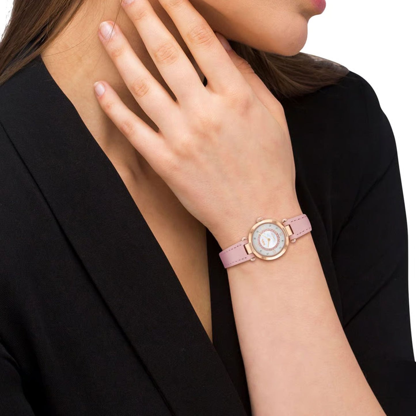 Coach 14503896 Cary Women’s Watch | Mother of Pearl Dial | Pink Leather Strap 26mm Luxury Analog Watch