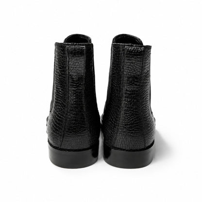 Brooks Brothers Croc Texture Chelsea Boots for Men’s - Black