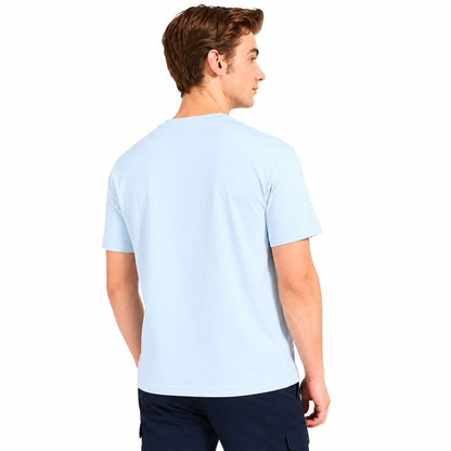 TOMMY HILFIGER Men Graphic Print Crew Neck Cotton Blend T-Shirt - Blue