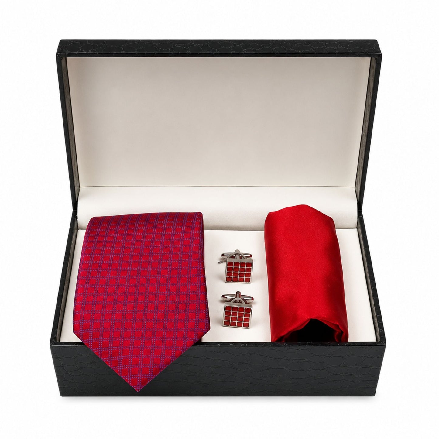 BlackBerry Premium Tie, Pocket Square & Cufflink Combo - Red