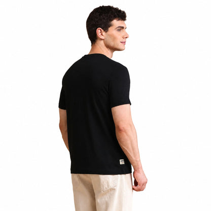 Graphic Printed Muscle Fit T-Shirt - Black