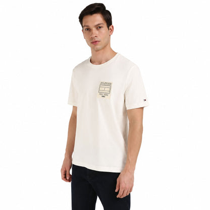 Tommy Hilfiger Printed Regular Fit T-Shirt for Men - Ivory