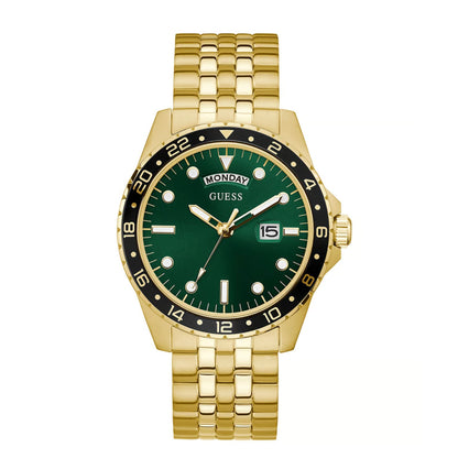 GUESS GW0220G2 Men’s Watch | Black Dial Gold-Tone Stainless Steel | 44mm Analog Luxury Watch