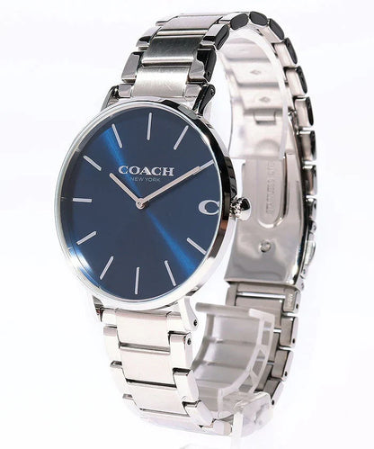 Coach Charles 14602429 Men’s Analog Watch – Blue Dial, Stainless Steel Strap, 41mm Quartz