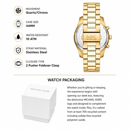 Michael Kors Lexington Chronograph Gold Watch for Men - MK9153