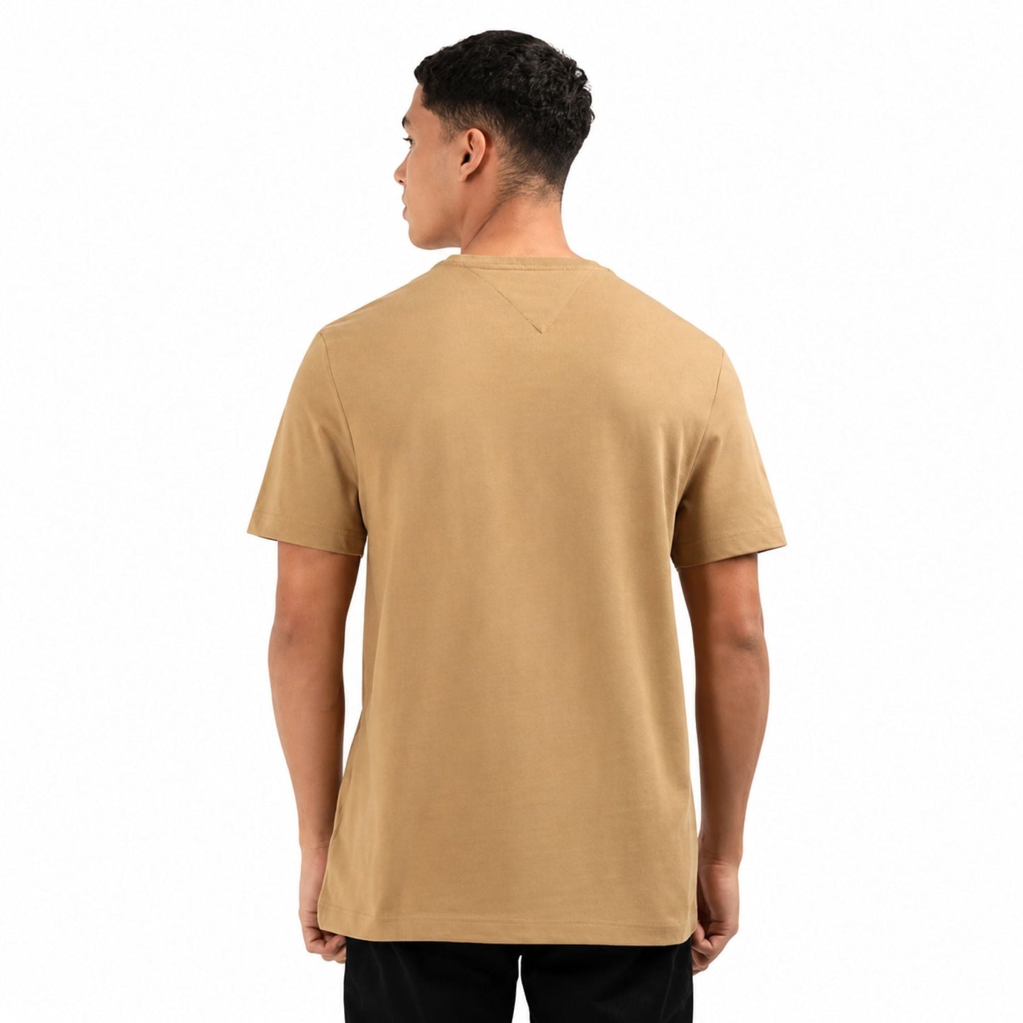 TOMMY HILFIGER Chest Flag Insert Cotton T-Shirt - Pinecone Tan