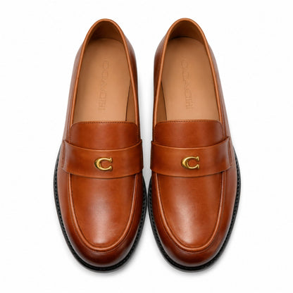 COACH Men’s Premium Leather Loafers - Tan